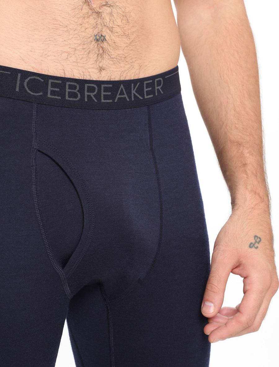 Midnight Navy Icebreaker Merino 200 Oasis with Fly Men's Leggings | AU 1132WNBY